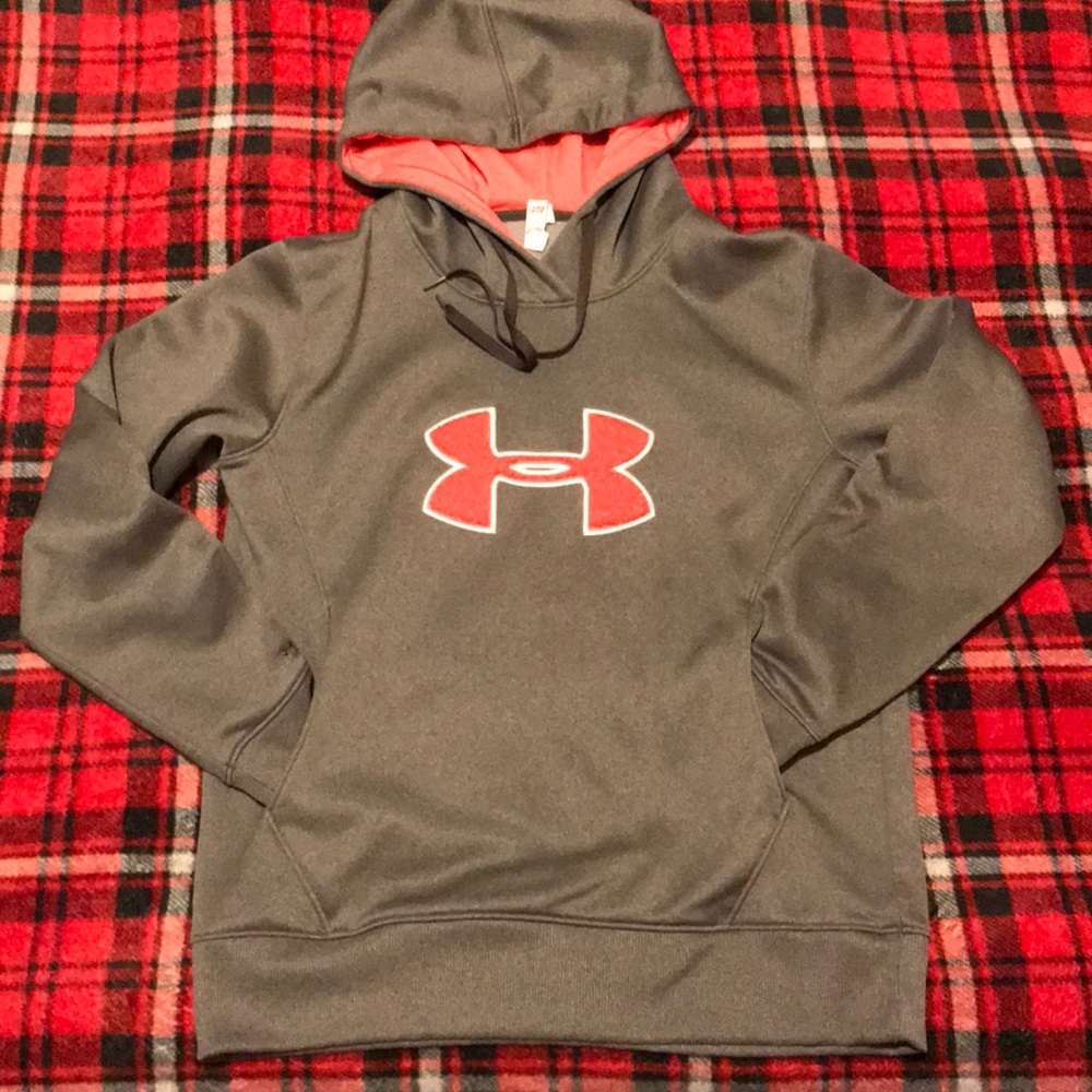 Under Armour Women’s medium grey/coral sweatshirt